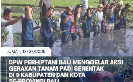 DPW PERHIPTANI BALI Gaungkan Tanam Padi Serentak Se-Bali