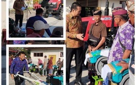 Modernisasi Dikebut, Petani Jembrana Dapat Traktor